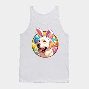 Labrador Retriever Celebrates Easter with Bunny Ears Tank Top